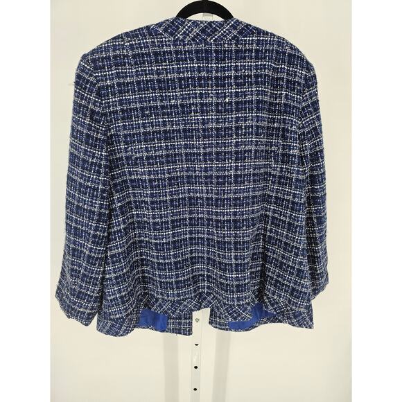 Karen Scott Women's Blue Long Sleeve Pockets V-neck Open Front Jacket Size L - Picture 4 of 4